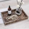 StonePlus Natural Marble Storage Vanity Tray, Cosmetics Jewelery Tray, Kitchen Organizer, Coffee Table Tray (Coffee Net, 11.8L x 7.87W x 1.18H) view 2