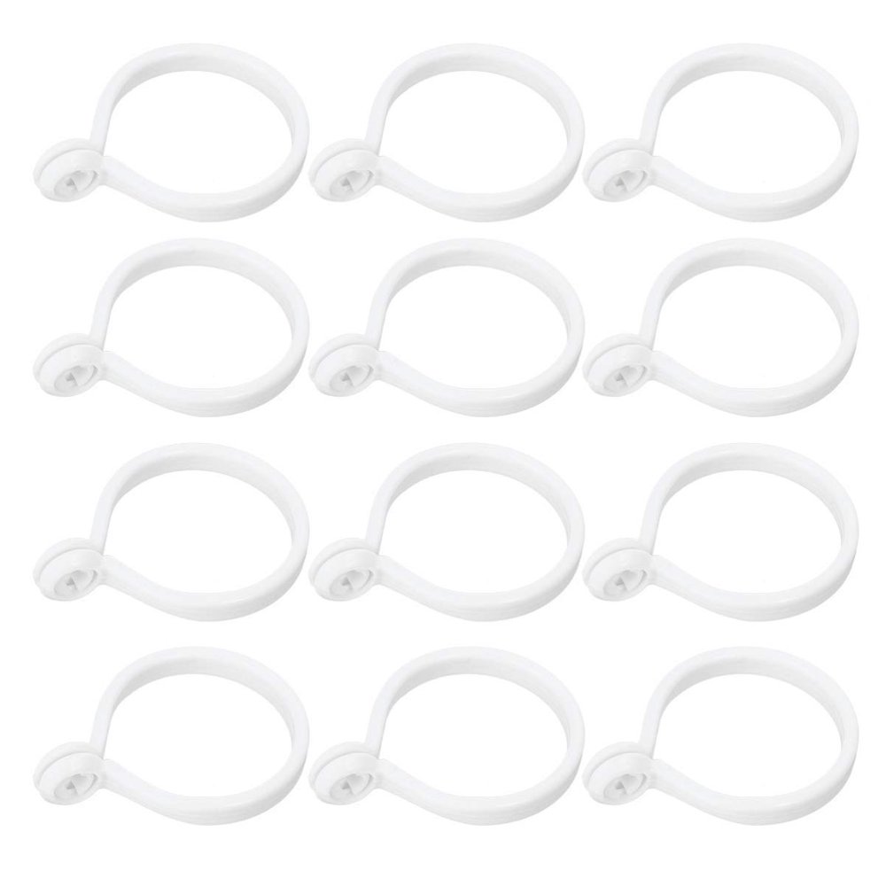 150pcs White Hook up Bathroom Shower Hanging Rings Hook Bath Drape Clip Drapery Holder Book Ring Eye with Hole Accessories Window Shade Clips Large Curtain