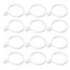150pcs White Hook up Bathroom Shower Hanging Rings Hook Bath Drape Clip Drapery Holder Book Ring Eye with Hole Accessories Window Shade Clips Large Curtain view 1