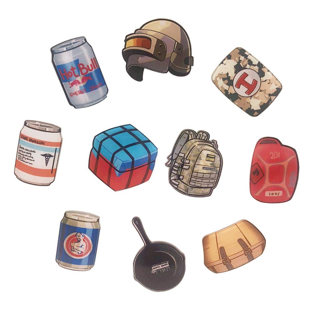 10pcs Refrigerator Magnets PUBG Game Fridge Magnets Decoration Refrigerator Sticker Fun Office, Cabinet, Calendar, White Board Magnet