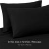 Bedding Castle - Luxurious - 800 Series - Egyptian Cotton - 4PC Bed Sheet Set - ( Flat Sheet + Fitted Sheet 26" Deep Pocket + 2 PC Pillow Cases ) - Fade Resistant - (Twin XL, Black) view 3