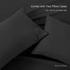 Bedding Castle - Luxurious - 800 Series - Egyptian Cotton - 4PC Bed Sheet Set - ( Flat Sheet + Fitted Sheet 26" Deep Pocket + 2 PC Pillow Cases ) - Fade Resistant - (Twin XL, Black) view 4