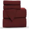 Bedding Castle - Luxurious - 800 Series - Egyptian Cotton - 4PC Bed Sheet Set - ( Flat Sheet + Fitted Sheet 26" Deep Pocket + 2 PC Pillow Cases ) - Fade Resistant - (Twin XL, Burgundy) view 2