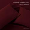 Bedding Castle - Luxurious - 800 Series - Egyptian Cotton - 4PC Bed Sheet Set - ( Flat Sheet + Fitted Sheet 26" Deep Pocket + 2 PC Pillow Cases ) - Fade Resistant - (Twin XL, Burgundy) view 4