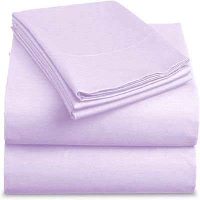 Bedding Castle - Luxurious - 800 Series - Egyptian Cotton - 4PC Bed Sheet Set - ( Flat Sheet + Fitted Sheet 26" Deep Pocket + 2 PC Pillow Cases ) - Fade Resistant - (Twin XL, Lavender)