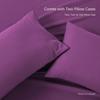 Bedding Castle - Luxurious - 800 Series - Egyptian Cotton - 4PC Bed Sheet Set - ( Flat Sheet + Fitted Sheet 26" Deep Pocket + 2 PC Pillow Cases ) - Fade Resistant - (Twin XL, Purple) view 4