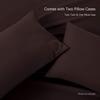 Bedding Castle - Luxurious - 800 Series - Egyptian Cotton - 4PC Bed Sheet Set - ( Flat Sheet + Fitted Sheet 26" Deep Pocket + 2 PC Pillow Cases ) - Fade Resistant - (Twin XL, Chocolate) view 4