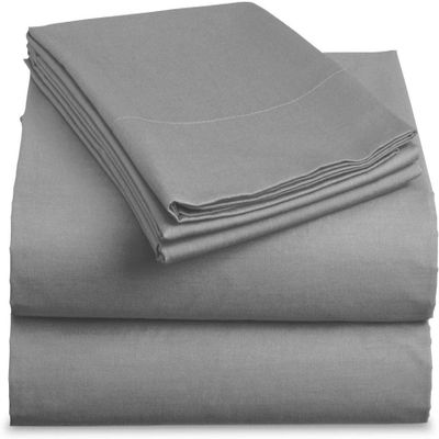Bedding Castle - Luxurious - 800 Series - Egyptian Cotton - 4PC Bed Sheet Set - ( Flat Sheet + Fitted Sheet 26" Deep Pocket + 2 PC Pillow Cases ) - Fade Resistant - (Twin XL, Dark Grey)