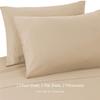 Bedding Castle - Luxurious - 800 Series - Egyptian Cotton - 4PC Bed Sheet Set - ( Flat Sheet + Fitted Sheet 26" Deep Pocket + 2 PC Pillow Cases ) - Fade Resistant - (Twin XL, Beige) view 3