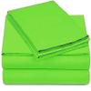 Bedding Castle - Luxurious - 800 Series - Egyptian Cotton - 4PC Bed Sheet Set - ( Flat Sheet + Fitted Sheet 26" Deep Pocket + 2 PC Pillow Cases ) - Fade Resistant - (Twin XL, Parrot Green) view 1