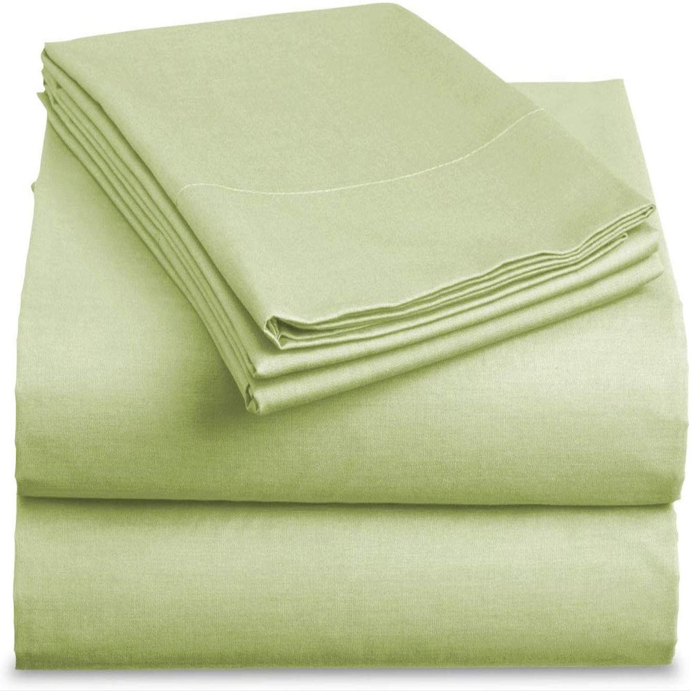 Bedding Castle - Luxurious - 800 Series - Egyptian Cotton - 4PC Bed Sheet Set - ( Flat Sheet + Fitted Sheet 26" Deep Pocket + 2 PC Pillow Cases ) - Fade Resistant - (Twin XL, Sage)