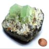 2400ct 92mm Translucent Jade Green Fluorite Cubes w/Sparkling Clear Quartz Points & White Calcite Crystals Cluster on Granite Base Natural Gemstone Mineral Specimen - China view 1