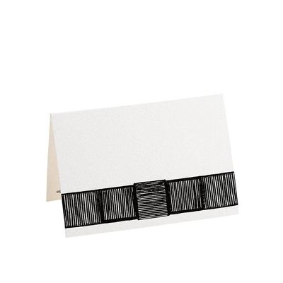 Caspari Ribbon Border Place Cards in Black - Set of 24