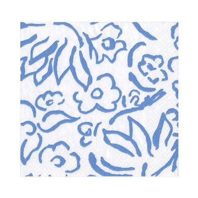 Caspari Matisse Paper Luncheon Napkins in Blue - Four Packs of 20
