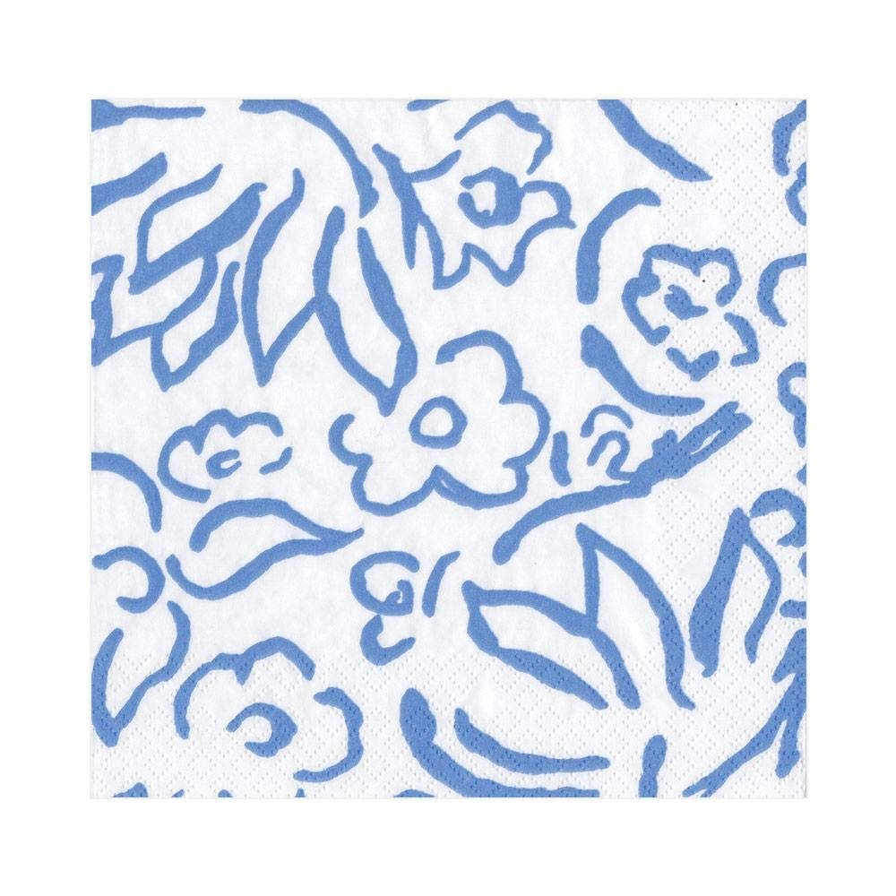 Caspari Matisse Paper Luncheon Napkins in Blue - Four Packs of 20