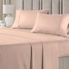 RV LINEN Cotton 600 Thread Count- 4 Pieces Sheet Set King Size, Blush  Soft Quality 100% Bedding Sheet  Luxury 16 Inch Deep Pocket & Bedding Set with Flat Sheet, Fitted Sheet, 2 Pillow Cases view 2