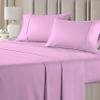 RV LINEN Cotton 600 Thread Count- 4 Pieces Sheet Set King Size, Pink  Soft Quality 100% Bedding Sheet  Luxury 16 Inch Deep Pocket & Bedding Set with Flat Sheet, Fitted Sheet, 2 Pillow Cases view 2