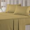 Cotton 600 Thread Count- 4 Pieces Sheet Set California King Size, Beige  Soft Quality 100% Bedding Sheet  Luxury 16 Inch Deep Pocket & Bedding Set with Flat Sheet, Fitted Sheet, 2 Pillow Cases view 2