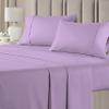 RV LINEN Cotton 600 Thread Count- 4 Pieces Sheet Set King Size, Lavender  Soft Quality 100% Bedding Sheet  Luxury 16 Inch Deep Pocket & Bedding Set with Flat Sheet, Fitted Sheet, 2 Pillow Cases view 2