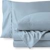 Cotton 600 Thread Count- 4 Pieces Sheet Set Cal-King Size, Light Blue  Soft Quality 100% Bedding Sheet Set Luxury 16 Inch Deep Pocket & Bedding Set with Flat Sheet, Fitted Sheet, 2 Pillow Cases view 1
