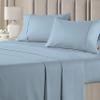 Cotton 600 Thread Count- 4 Pieces Sheet Set Cal-King Size, Light Blue  Soft Quality 100% Bedding Sheet Set Luxury 16 Inch Deep Pocket & Bedding Set with Flat Sheet, Fitted Sheet, 2 Pillow Cases view 2