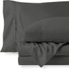Cotton 600 Thread Count- 4 Pieces Sheet Set California King Size, Grey  Soft Quality 100% Bedding Sheet  Luxury 16 Inch Deep Pocket & Bedding Set with Flat Sheet, Fitted Sheet, 2 Pillow Cases view 1
