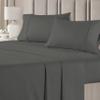 Cotton 600 Thread Count- 4 Pieces Sheet Set California King Size, Grey  Soft Quality 100% Bedding Sheet  Luxury 16 Inch Deep Pocket & Bedding Set with Flat Sheet, Fitted Sheet, 2 Pillow Cases view 2