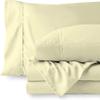 Cotton 600 Thread Count- 4 Pieces Sheet Set California King Size, Ivory  Soft Quality 100% Bedding Sheet  Luxury 16 Inch Deep Pocket & Bedding Set with Flat Sheet, Fitted Sheet, 2 Pillow Cases view 1