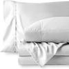 RV LINEN Cotton 600 Thread Count- 4 Pieces Sheet Set King Size, White Soft Quality 100% Bedding Sheet  Luxury 16 Inch Deep Pocket & Bedding Set with Flat Sheet, Fitted Sheet, 2 Pillow Cases view 1