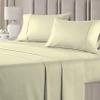 RV LINEN Cotton 600 Thread Count- 4 Pieces Sheet Set King Size, Ivory  Soft Quality 100% Bedding Sheet  Luxury 16 Inch Deep Pocket & Bedding Set with Flat Sheet, Fitted Sheet, 2 Pillow Cases view 2