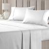 Cotton 600 Thread Count- 4 Pieces Sheet Set California King Size, White Soft Quality 100% Bedding Sheet  Luxury 16 Inch Deep Pocket & Bedding Set with Flat Sheet, Fitted Sheet, 2 Pillow Cases view 2