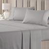 Cotton 600 Thread Count- 4 Pieces Sheet Set California King Size, Silver  Soft Quality 100% Bedding Sheet  Luxury 16 Inch Deep Pocket & Bedding Set with Flat Sheet, Fitted Sheet, 2 Pillow Cases view 2