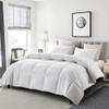 Serta Goose Feather Down Fiber Cotton Comforter King Size - 100% Cotton Duvet Insert - Hotel Luxury Hypoallergenic Bedding Comforter All Season Medium Warmth 106 x 90 Inch White view 1