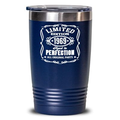 1969 Limited Edition Aged to Perfection Tumbler Dad 50th Birthday Gifts from Daughter Funny Bday Mugs Gift for Men and Women Coffee Tea Cups