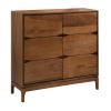 New Spec Monte Rosa Mid Century 6 Drawer Wood Dresser in Walnut view 1