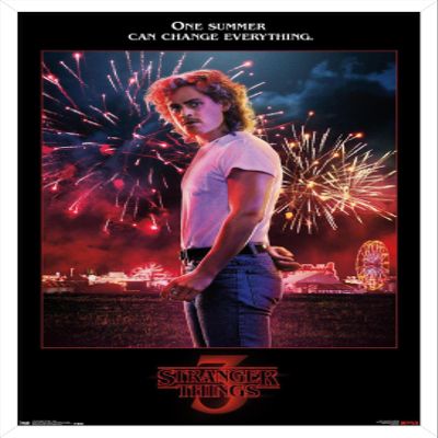 Trends International Netflix Stranger Things: Season 3 - Billy Wall Poster, 14.725" x 22.375", White Framed Version
