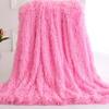 63x79inch Cozy Luxury Faux Fur Throw Blanket Pink Plush Long Shaggy Super Soft Blanket Flurry Warm Blanket Home Decorative Throw Bed Couch Sofa view 1