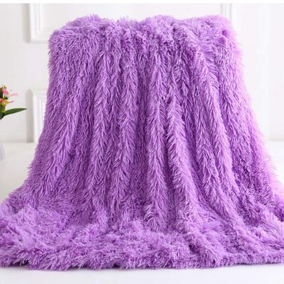 63x79inch Cozy Luxury Faux Fur Throw Blanket Purple Plush Long Shaggy Super Soft Blanket Flurry Warm Blanket Home Decorative Throw Bed Couch Sofa