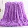 63x79inch Cozy Luxury Faux Fur Throw Blanket Purple Plush Long Shaggy Super Soft Blanket Flurry Warm Blanket Home Decorative Throw Bed Couch Sofa view 1