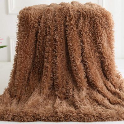 63x79inch Cozy Luxury Faux Fur Throw Blanket Khaki Plush Long Shaggy Super Soft Blanket Flurry Warm Blanket Home Decorative Throw Bed Couch Sofa