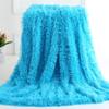 63x79inch Cozy Luxury Blue Fur Throw Blanket Plush Long Shaggy Super Soft Blanket Flurry Warm Blanket Home Decorative Throw Bed Couch Sofa view 1