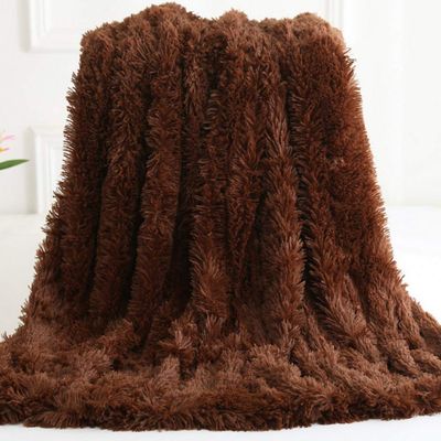 63x79inch Cozy Luxury Faux Fur Throw Blanket Coffee Brown Plush Long Shaggy Super Soft Blanket Flurry Warm Blanket Home Decorative Throw Bed Couch Sofa
