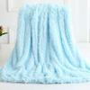 63x79inch Cozy Luxury Faux Fur Throw Blanket Light Blue Plush Long Shaggy Super Soft Blanket Flurry Warm Blanket Home Decorative Throw Bed Couch Sofa view 1