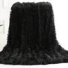 63x79inch Cozy Luxury Faux Fur Throw Blanket Black Plush Long Shaggy Super Soft Blanket Flurry Warm Blanket Home Decorative Throw Bed Couch Sofa view 1