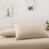 vctops Queen Size Stripe 100% Cotton Bed Pillowcases Set of 2 Soft Cozy Jersey Knit Pillow Cases with Envelope Closure (Brown Queen Size Stripe B, 19x29 Inches) view 1