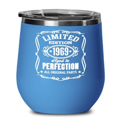 1969 Limited Edition Aged to Perfection Wine Tumbler Dad 50th Birthday Gifts from Daughter Funny Bday Mugs Gift for Men and Women Coffee Tea Cups