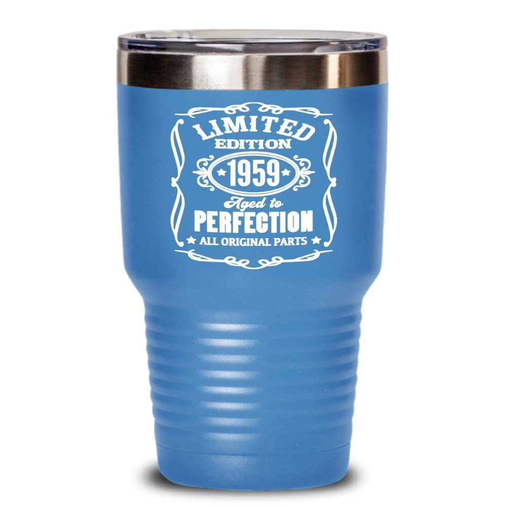 1959 Gift Limited Edition Aged to Perfection Tumbler Gift for Dad Mom Grandpa 60th Birthday Gifts Gag Bday Mugs for Men and Women Coffee Tea Cups