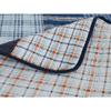 3 Piece Modern & Contemporary All Season Plaid Quilt 100% Cotton Cozy Line Navy Orange Stripe Chambray Stripe Patchwork Quilt Set Traditional Blue Bedding Queen Cozy Comfy Reversible Bedroom Decor view 3