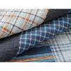 3 Piece Modern & Contemporary All Season Plaid Quilt 100% Cotton Cozy Line Navy Orange Stripe Chambray Stripe Patchwork Quilt Set Traditional Blue Bedding Queen Cozy Comfy Reversible Bedroom Decor view 4