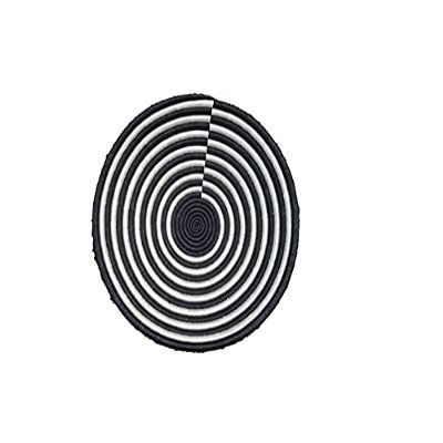 African Basket | Rwanda Basket | Woven Basket Black & White - 12" x 3"